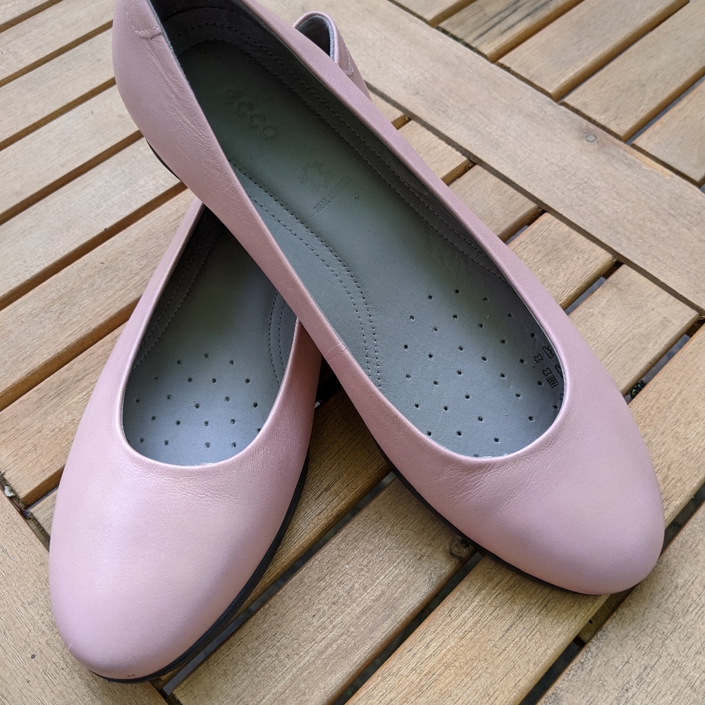 Pink Leather Flats